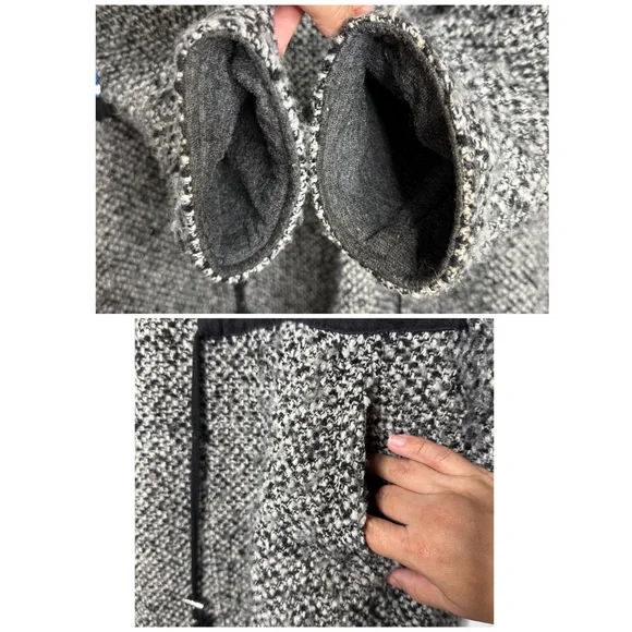 Free People Satellite Image Swing Hooded Tweed Wool Oversized Coat Size XS - Picture 15 of 17